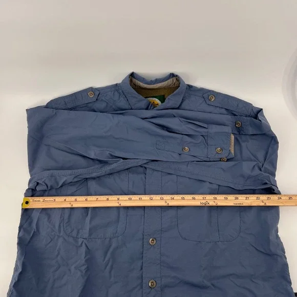 Cabelas Men Vented Hunting Shooting Shirt LT Tall Padded Quilted Shoulders Large - Picture 7 of 9